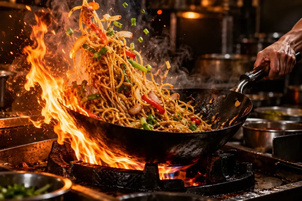 Chilli N Chopsticks FAQ: Hakka noodles tossed in a flaming wok in Downtown Kitchener